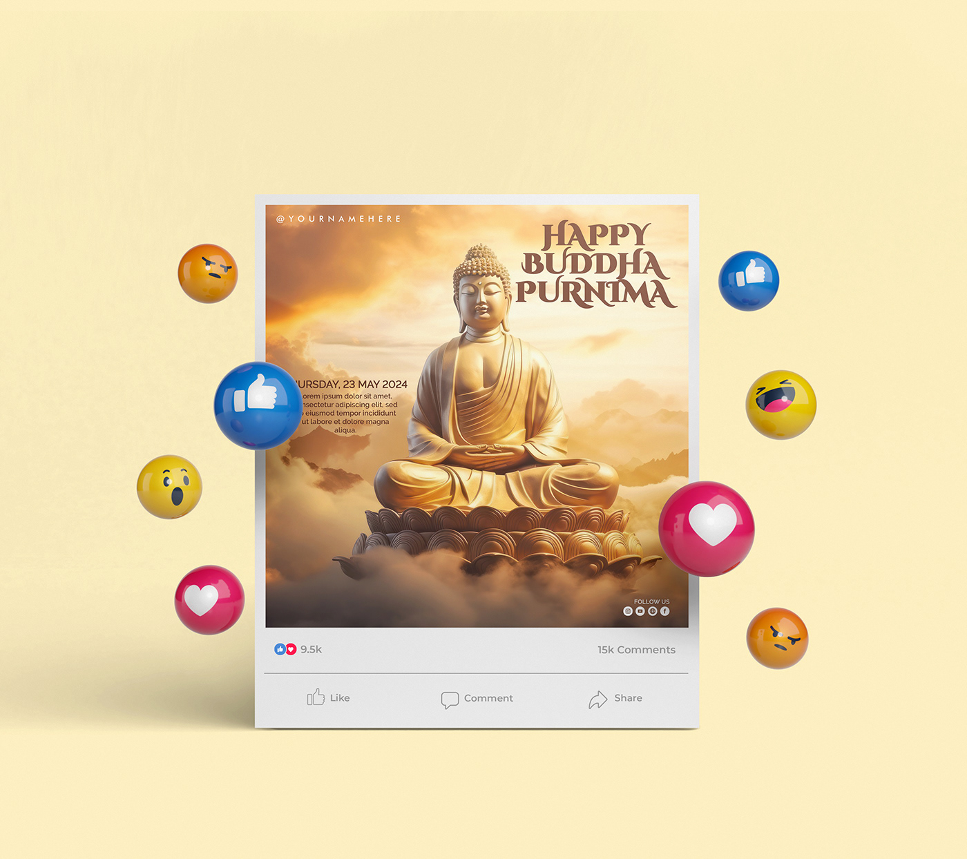 Buddha Buddha Purnima Buddhist buddhism Social media post Social Media Post Design social media posts graphic design  instagram