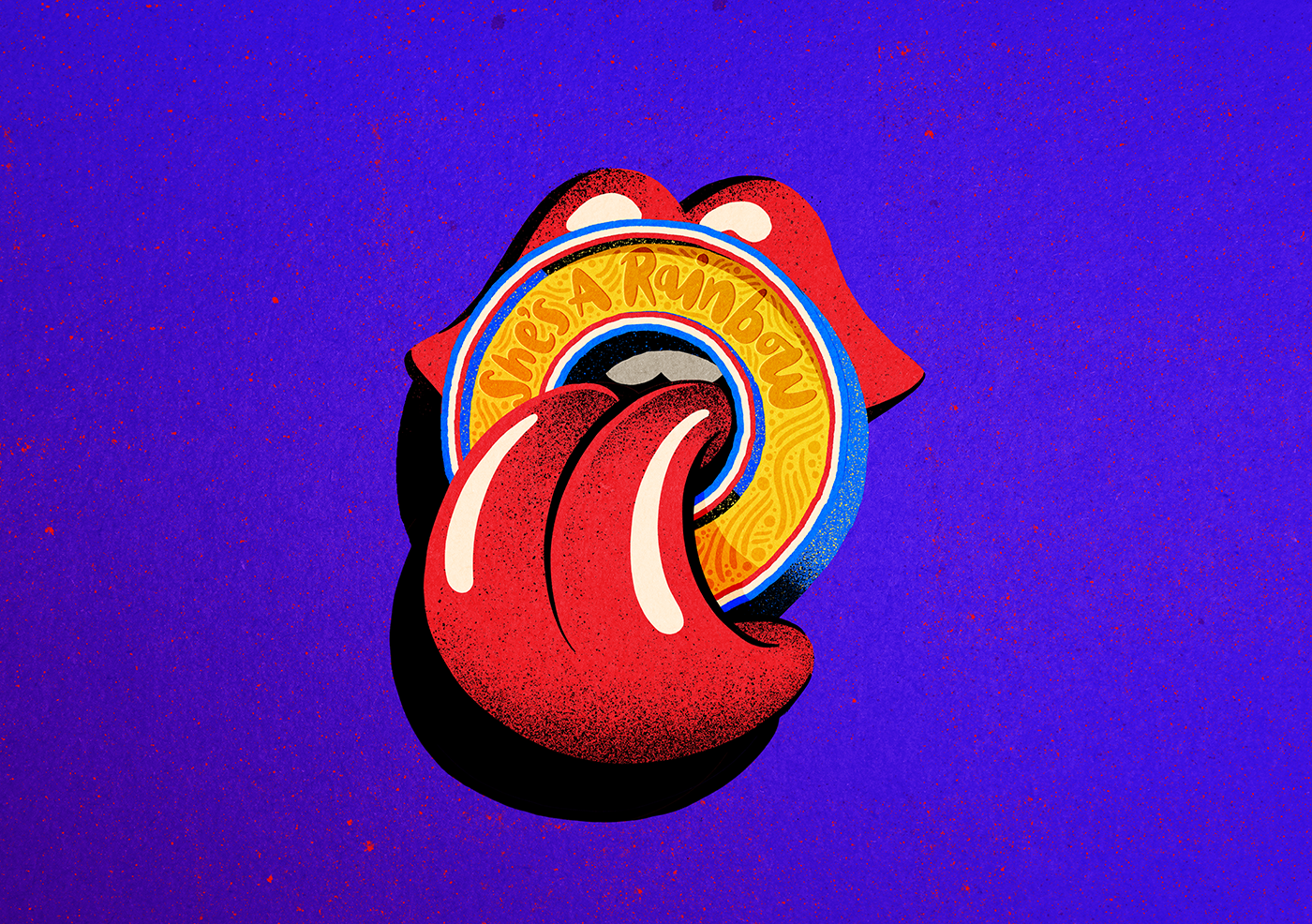 Album cover art record lettering type 3D HAND LETTERING Colourful  the rolling stones