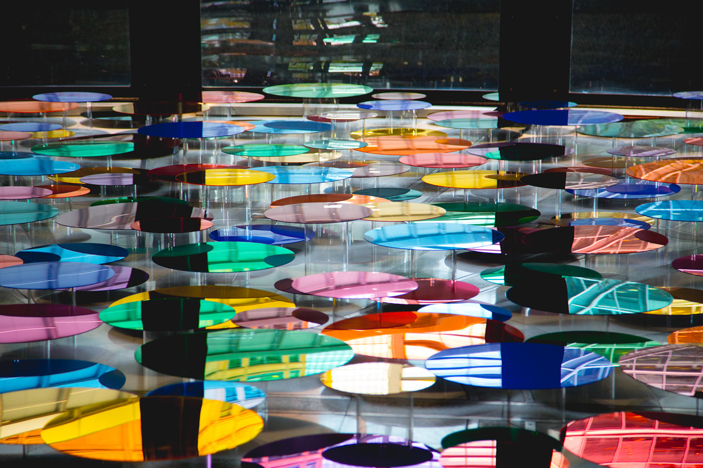 liz west british artist London reflection light colour color installation sculpture light art