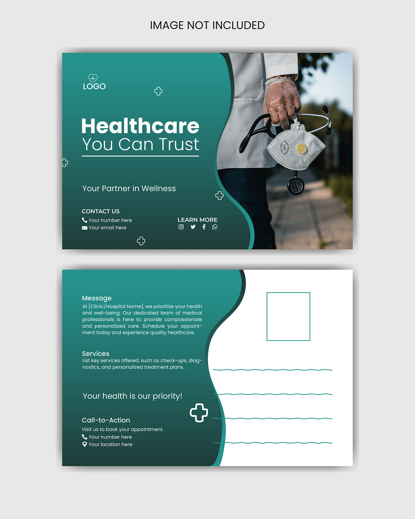 post card medical card design post design card print invite Invitation