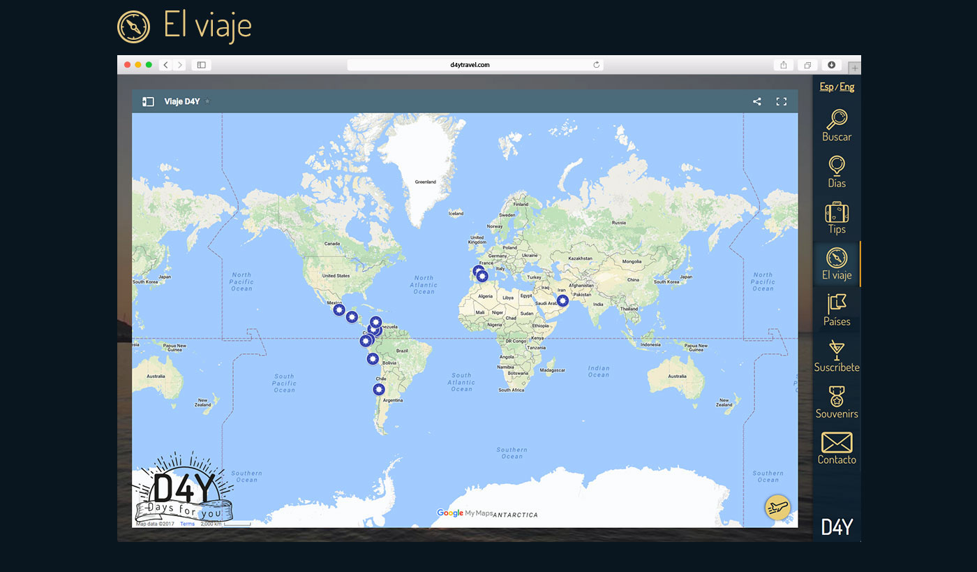 Travel viaje app aplicación Blog mochilero tips world paises Responsive