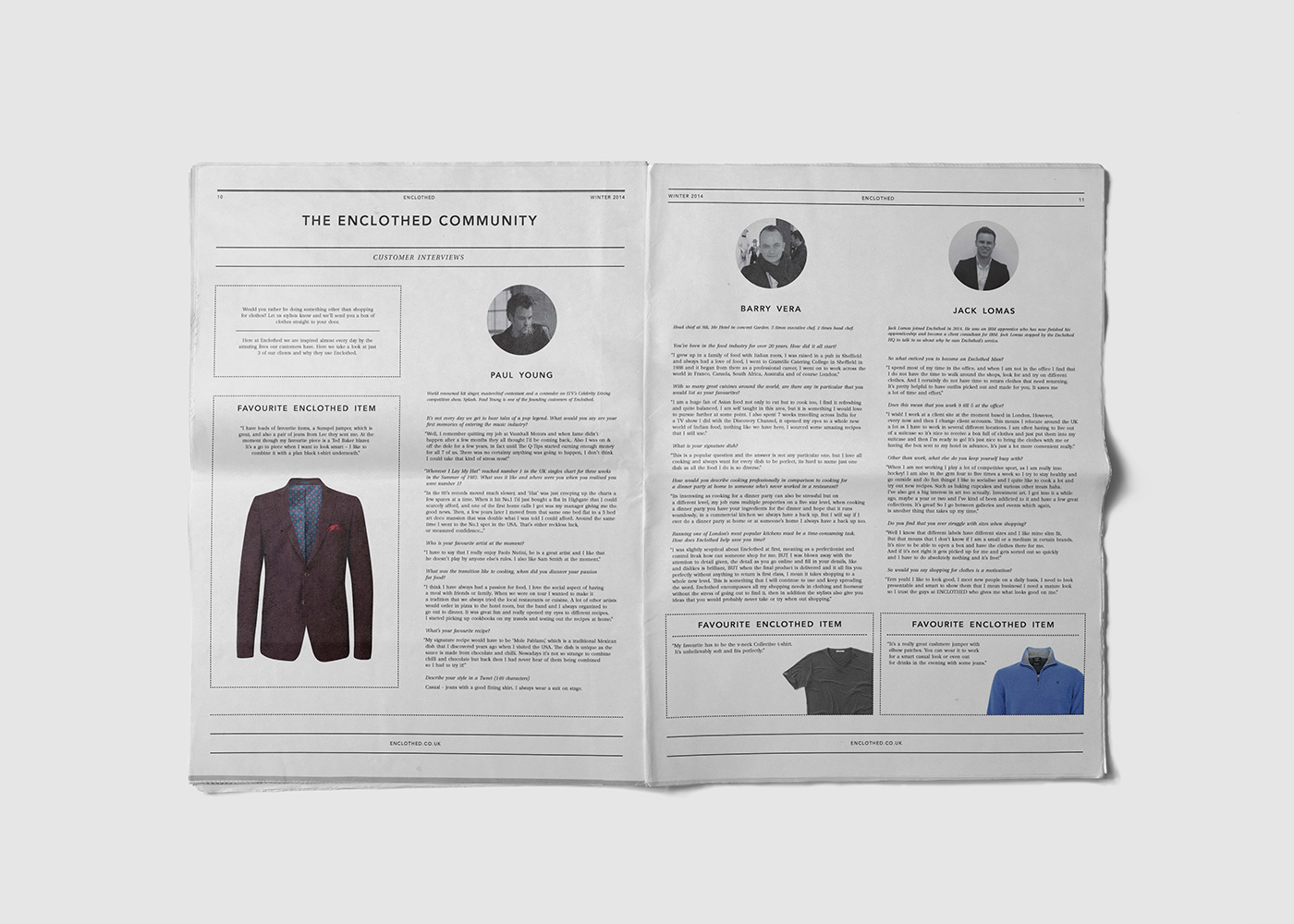 newspaper print traditional Menswear London Enclothed