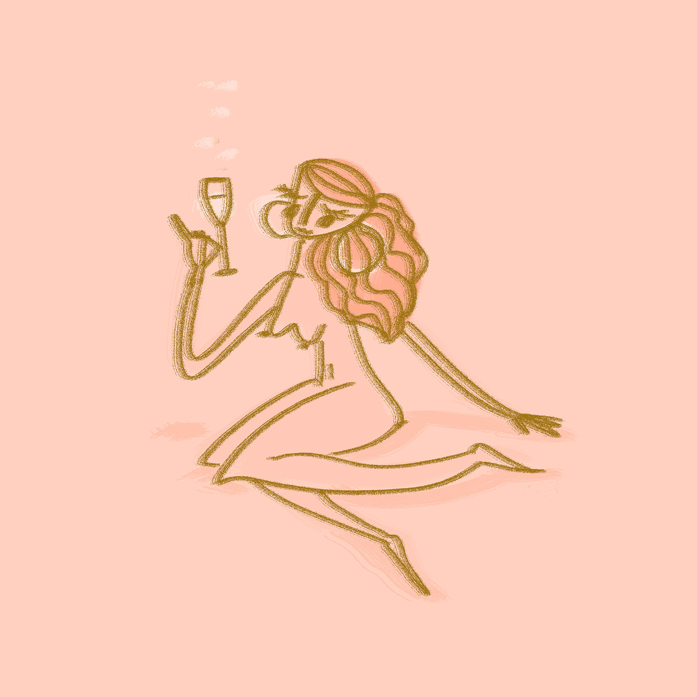 girls ILLUSTRATION  pink peach Yoga millenials doodle sketch sketchbook girly
