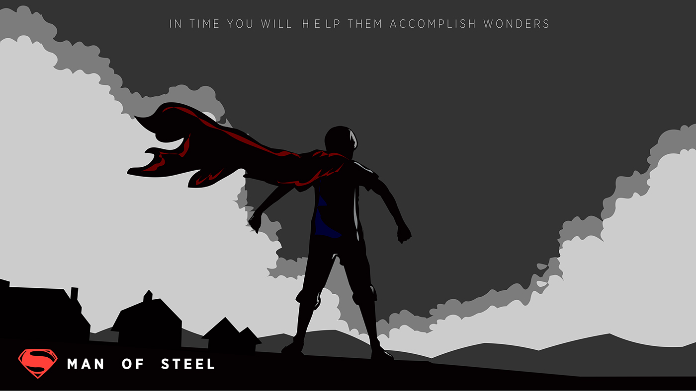 Illustrator poster movie fanmade dc dccomics Man of Steel illustrated adobe graphics