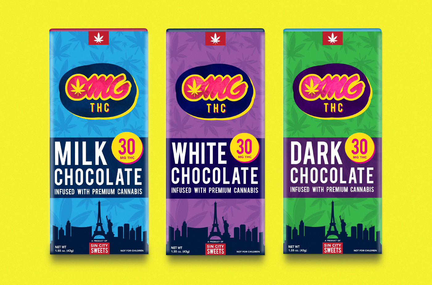 Packaging branding  chocolate Food  colorful marijuana