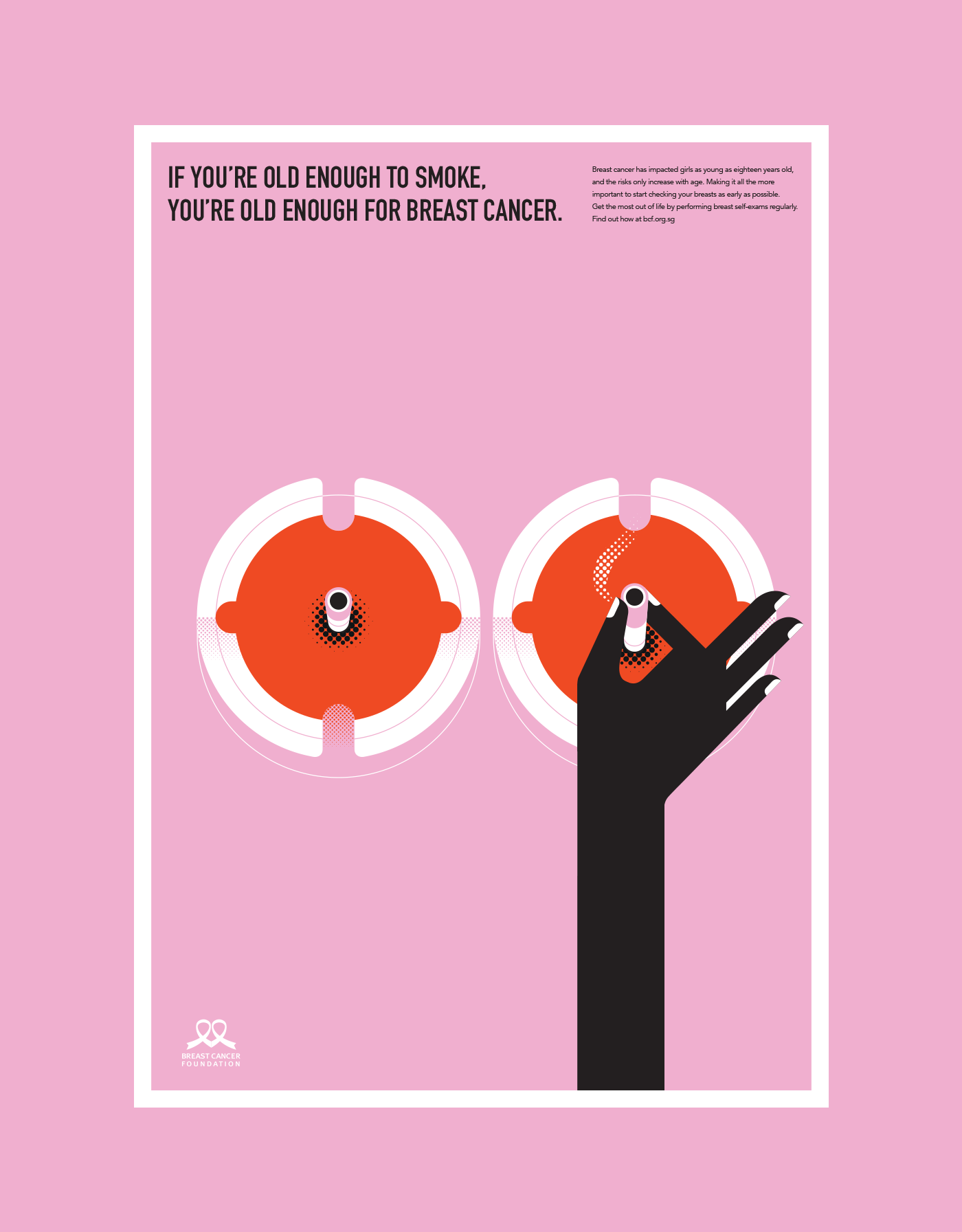 poster breast cancer women flat vector awareness print ad breast cancer foundation minimal swiss