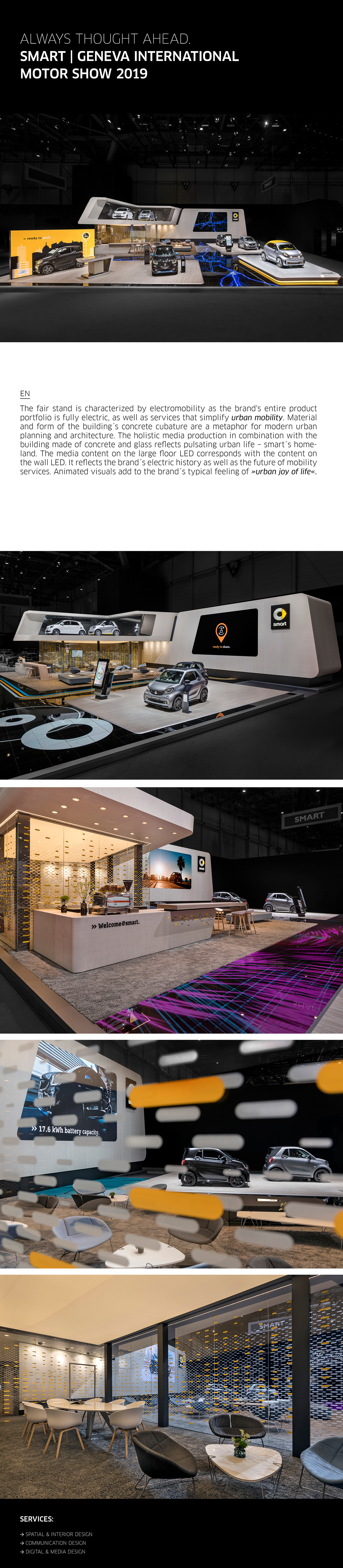 interior design  LED floor Mediadesign mercedes-benz Smart Spatial Design spatial experience trade booth tradebooth brand space