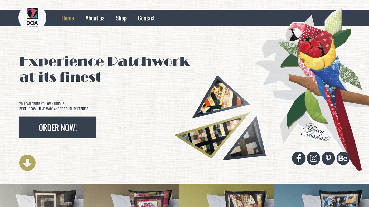 craft DIY fabric handmade homemade libya parrot patchwork swan Website Design