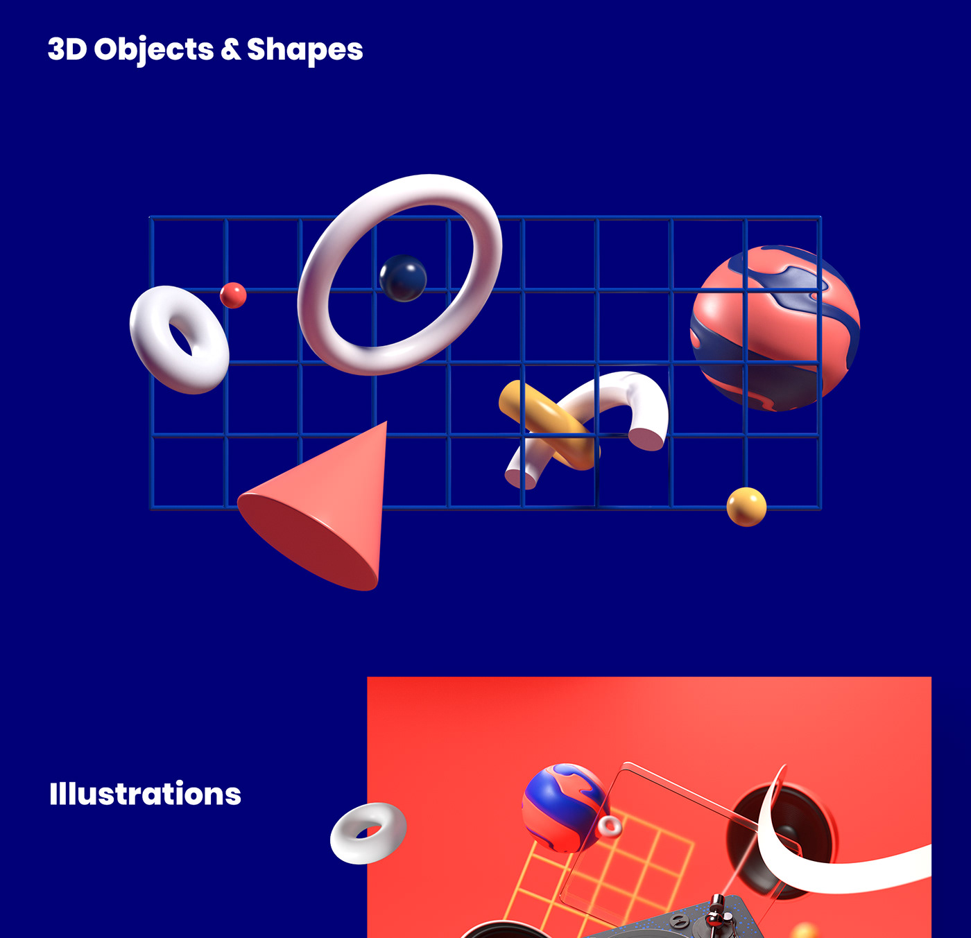 3D app branding  cinema 4d illutration motion graphic music sound ux/ui