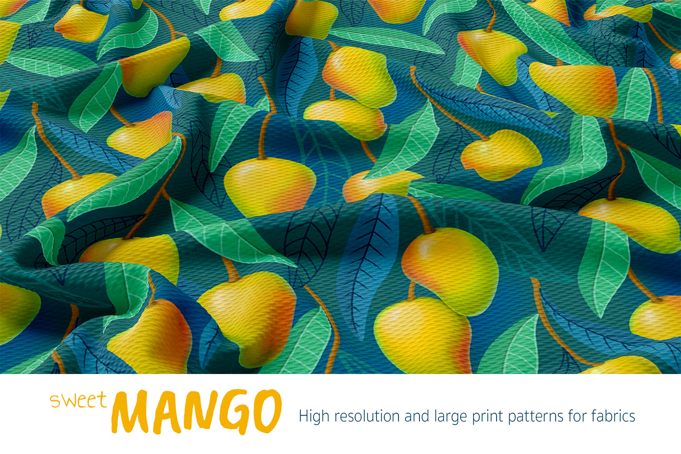 design exotic fruits ILLUSTRATION  Mango Packaging packaging design pattern design  print seamless pattern textile design 