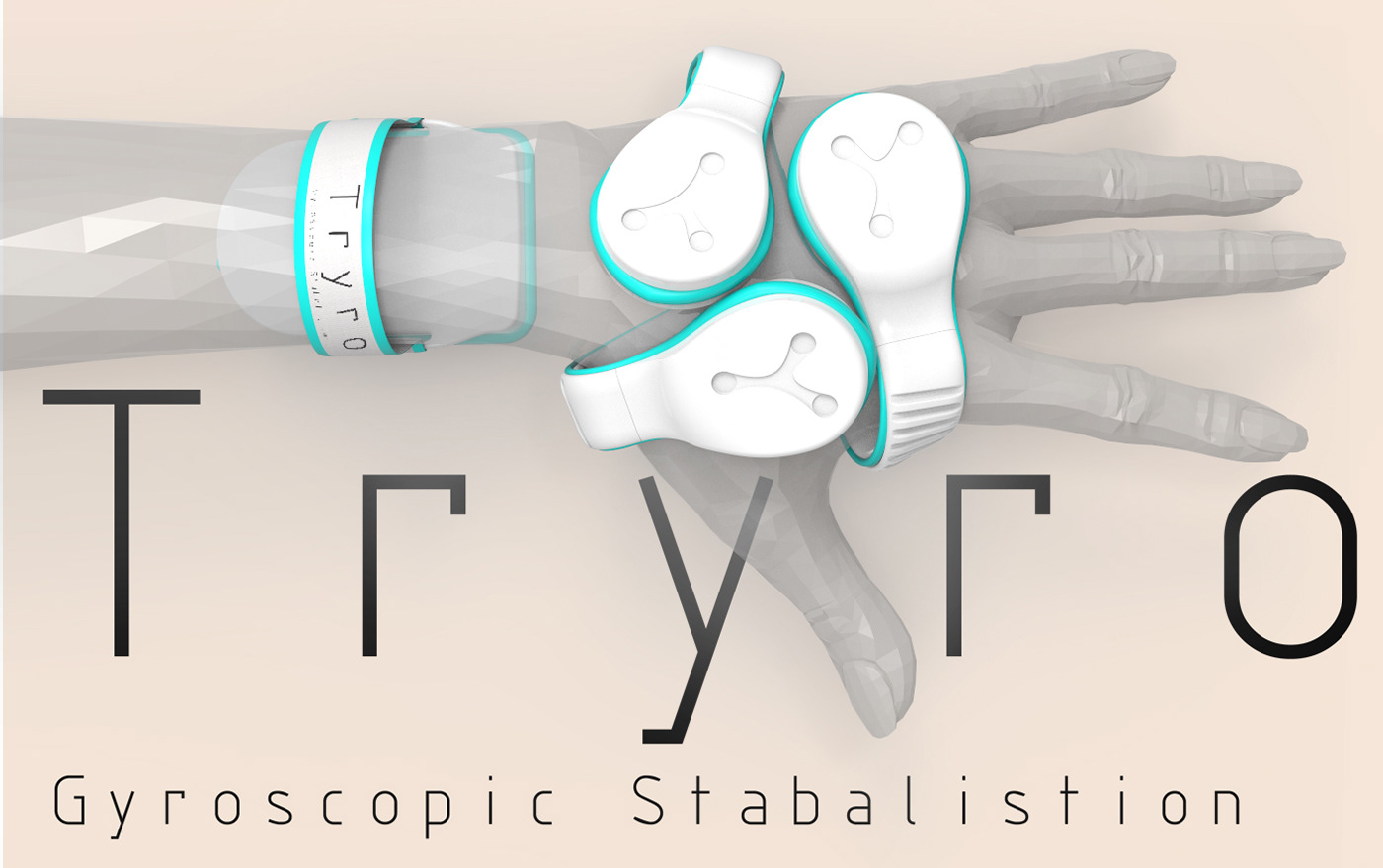 gyroscope parkinsons wearable tech medical Orthotic prosthetic Electronics Hand Stabiliser marker rendering