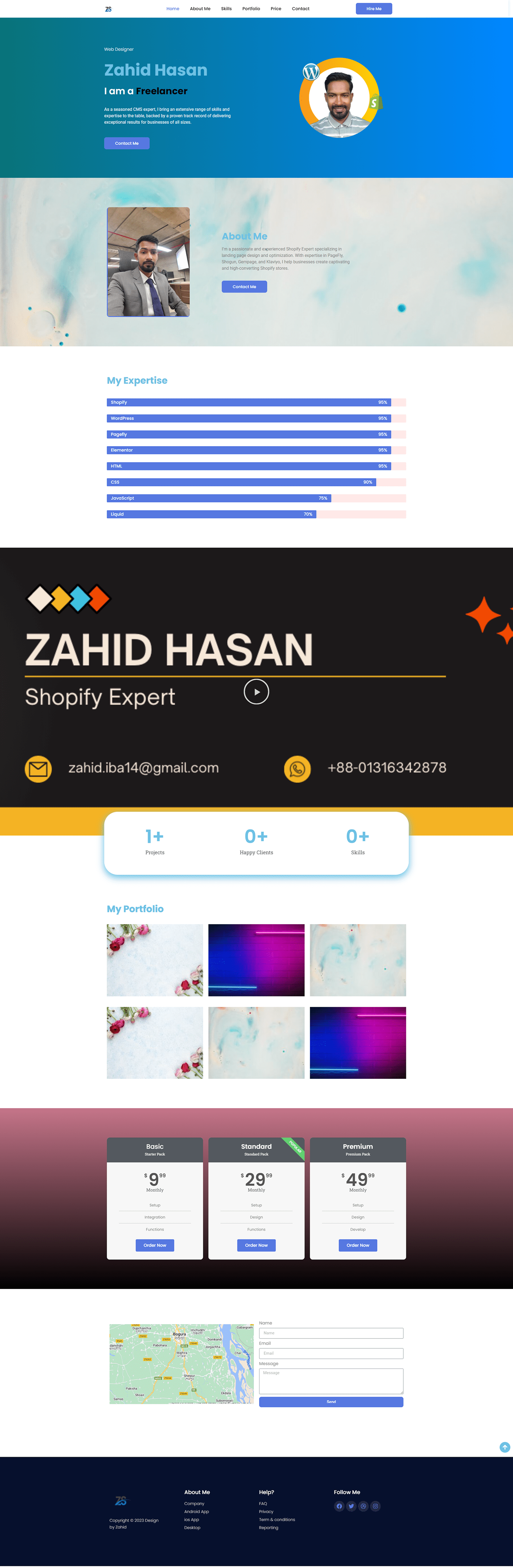 portfolio Portfolio Design wordpress Shopify zahid zahid shaki zahid-shaki