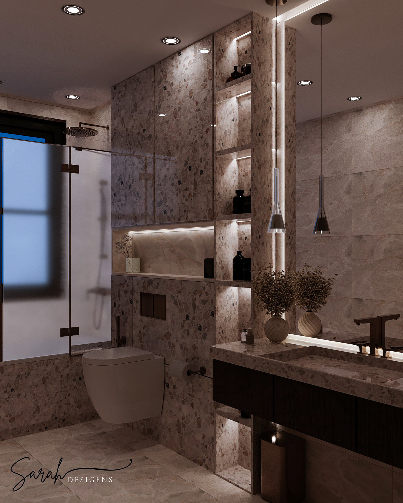 bathroom interior design  visualization Render modern corona Qatar doha design designer