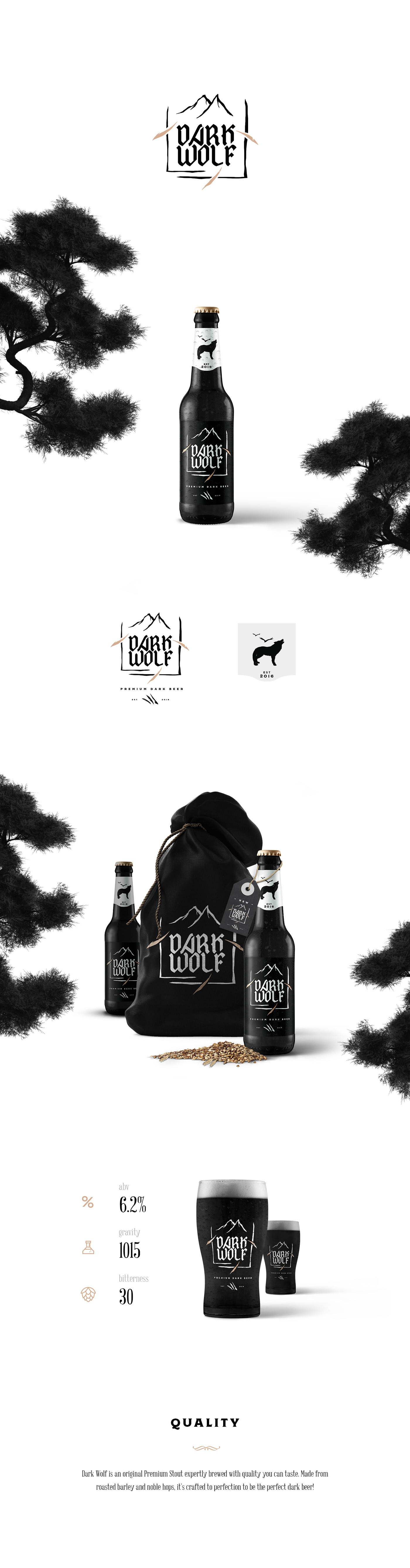 beer Beer Branding Dark Wolf Logo Design Unique vintage logo product packaging branding  product design 