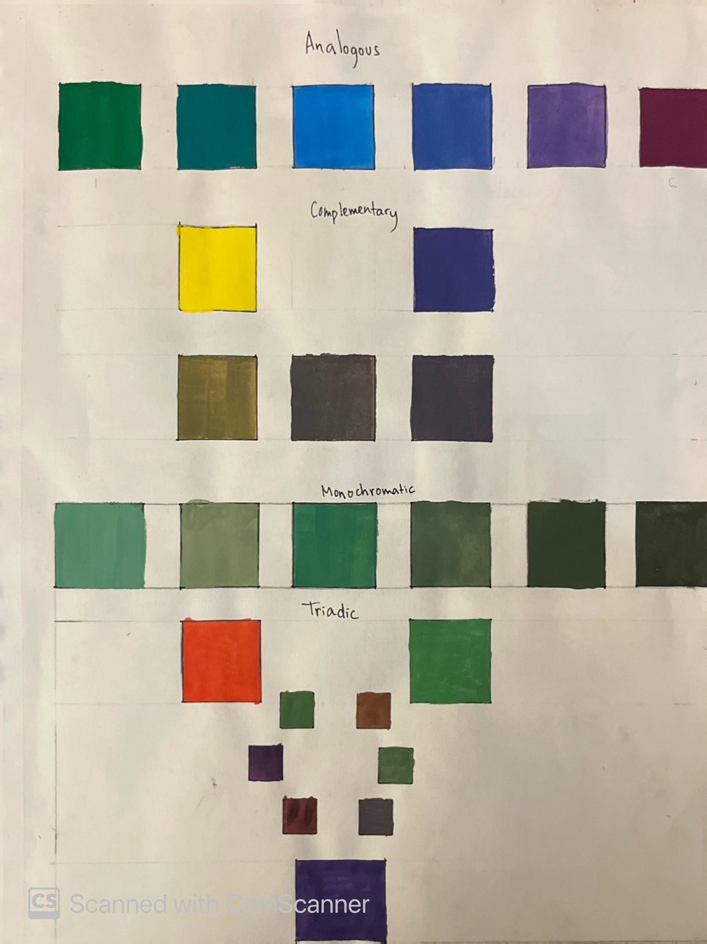 paintbrush color swatches sketch