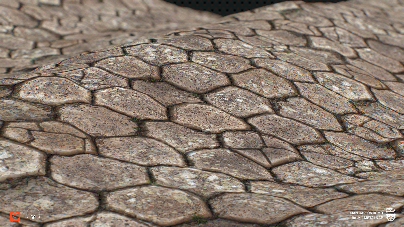 3D Marmoset material PBR rock shader substance substance designer  texture tile