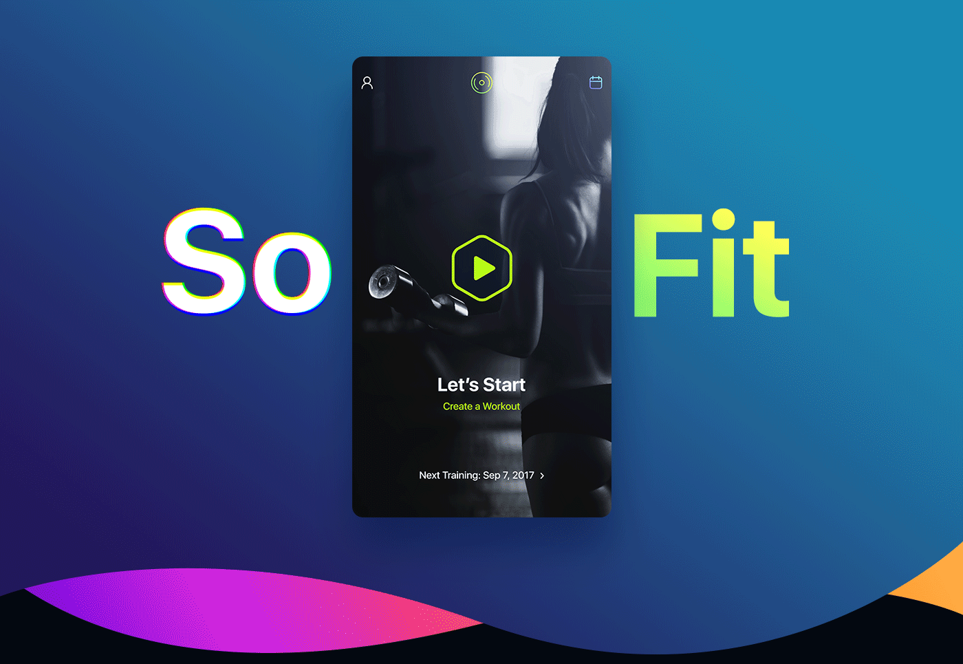 fitness UI ux app FIT training music player workout gym