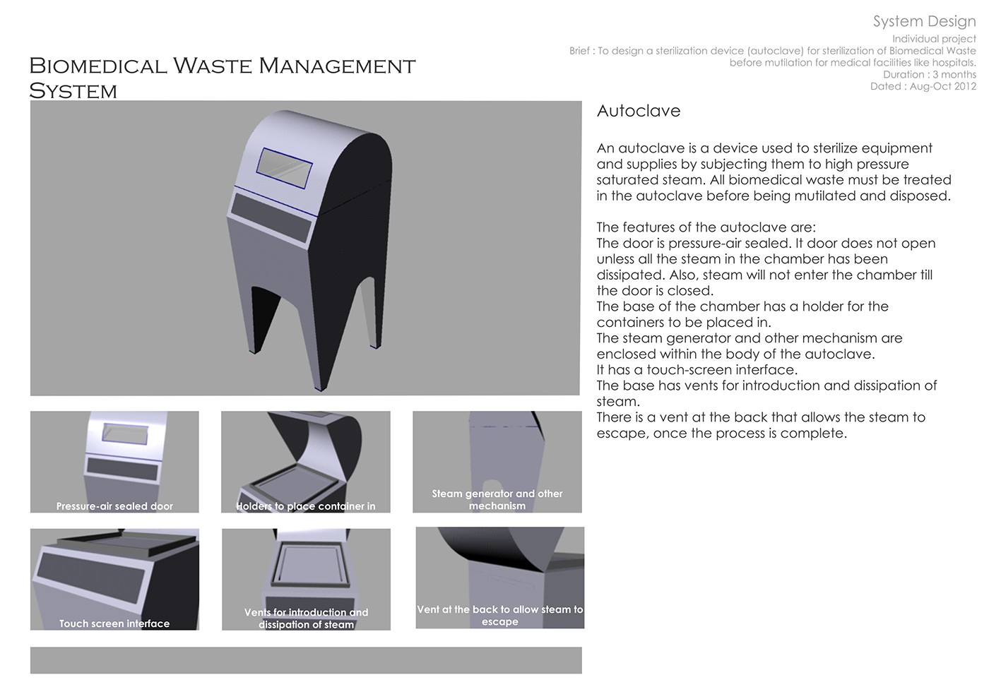 system design Biomedical Waste Management