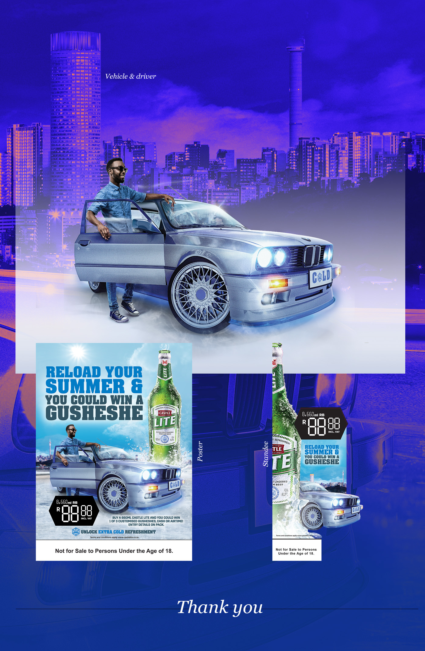 BMW 3D automotive   key art beer cold summer ice