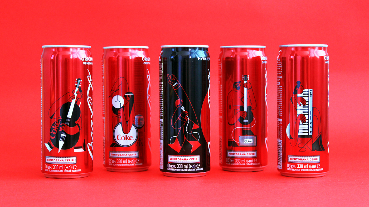 Coca-Cola ILLUSTRATION  limited edition ukraine cans local music Packaging