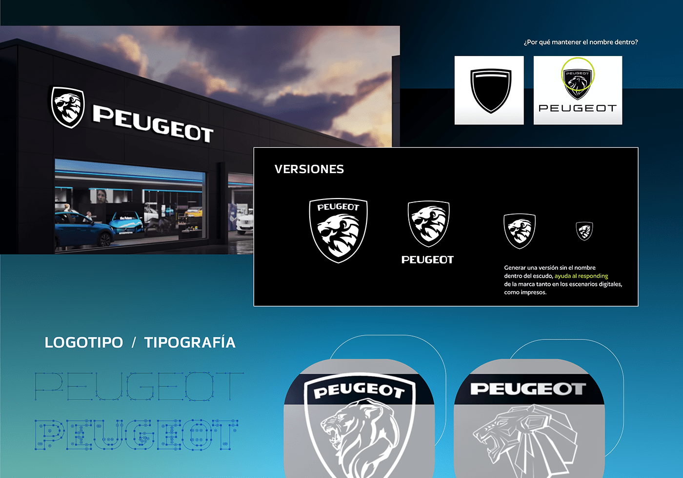 brand identity car design Case Study lion logo Logo Design PEUGEOT rebranding redesign