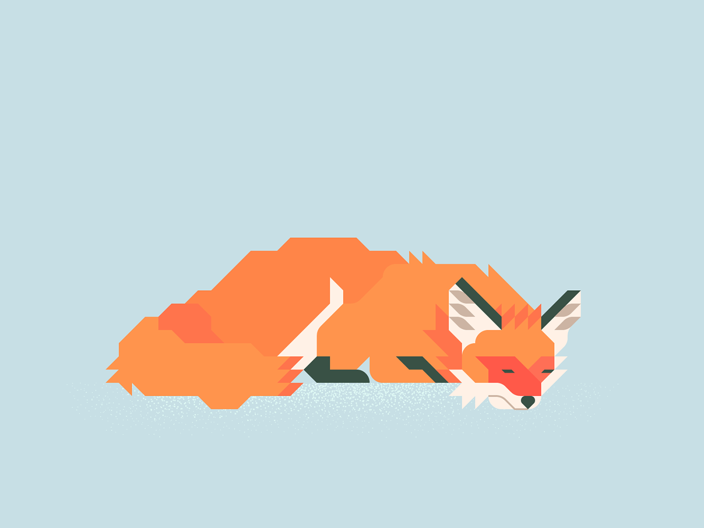 quick brown FOX lazy dog minimal vector ILLUSTRATION 