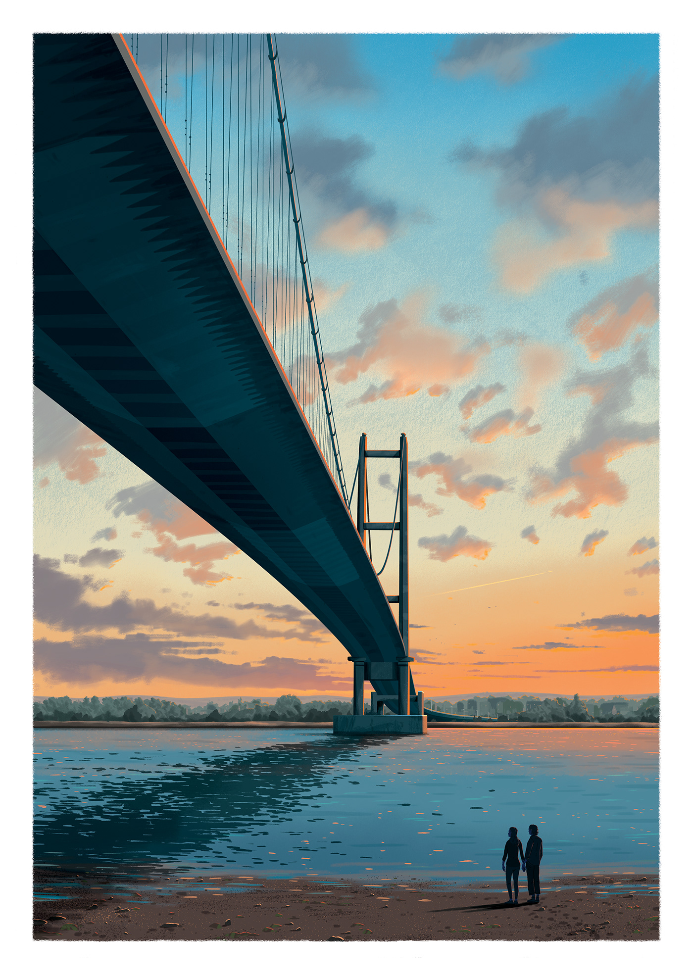 bridge ILLUSTRATION  sunset