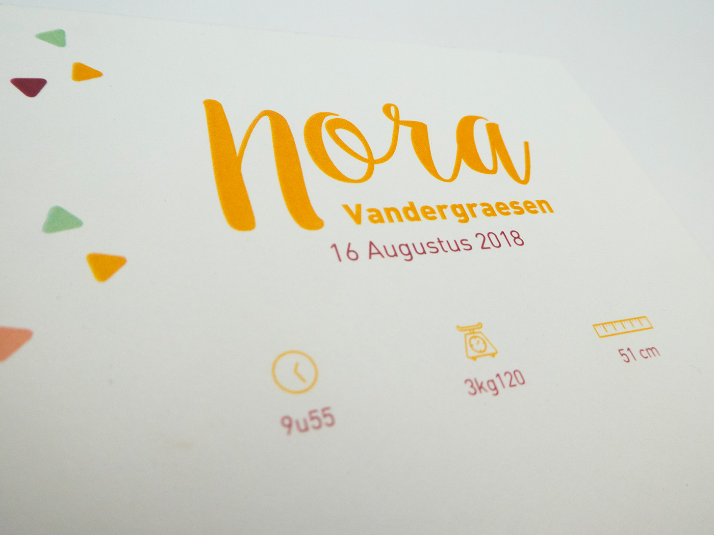 Kaart geboorte Nora graphic design  card