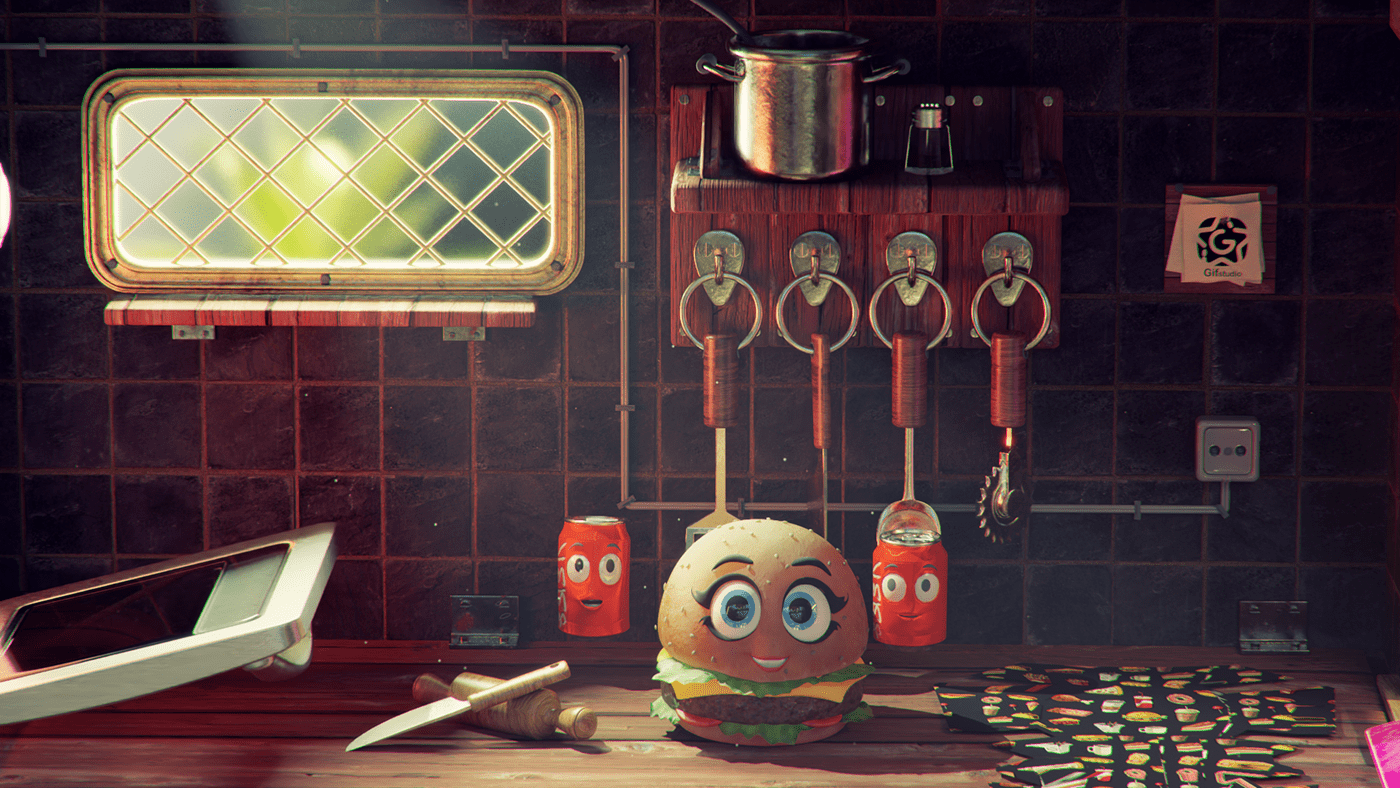 3D animation  cinema4d delivery Food  Pasta redshift resturant Zbrush