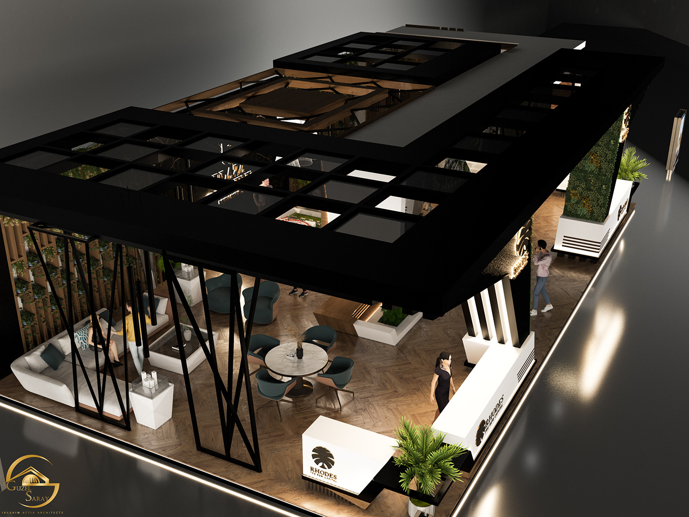 architecture visualization Render modern 3ds max vray booth
