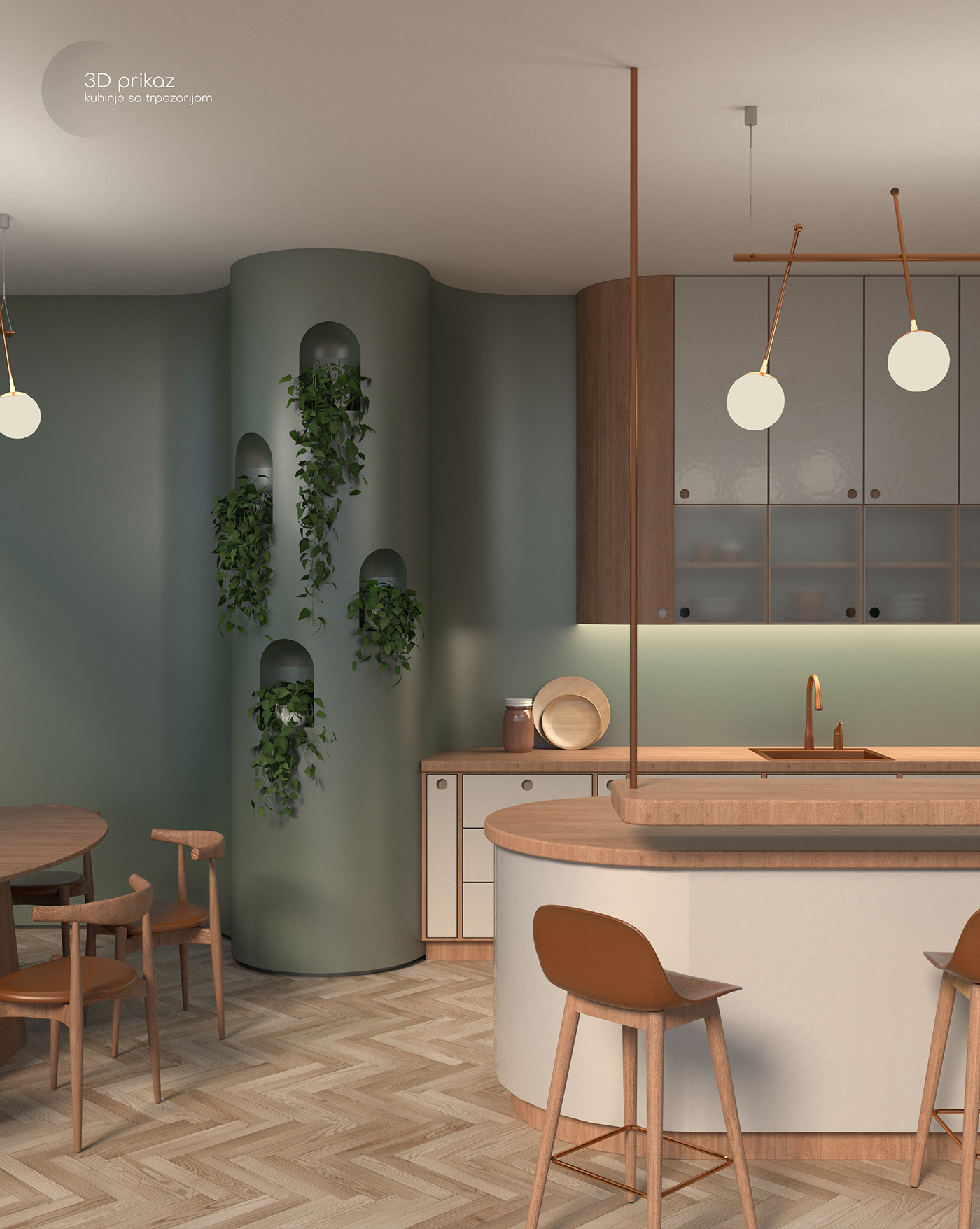 architecture interior design  kitchen interior Render SketchUP visualization vray