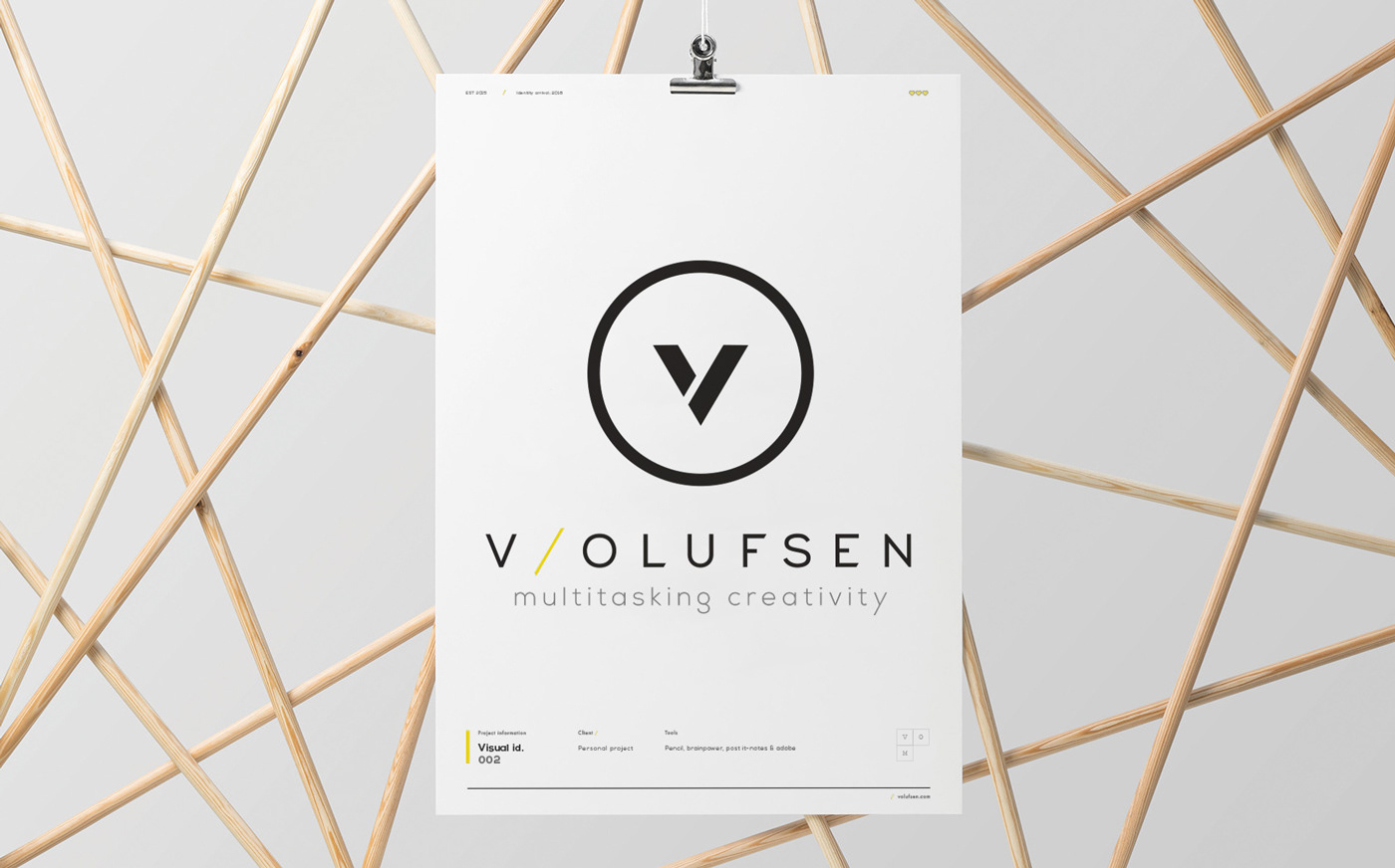 brand concept branding  logo Olufsen pantone pencil stationary typography   visual identity yellow