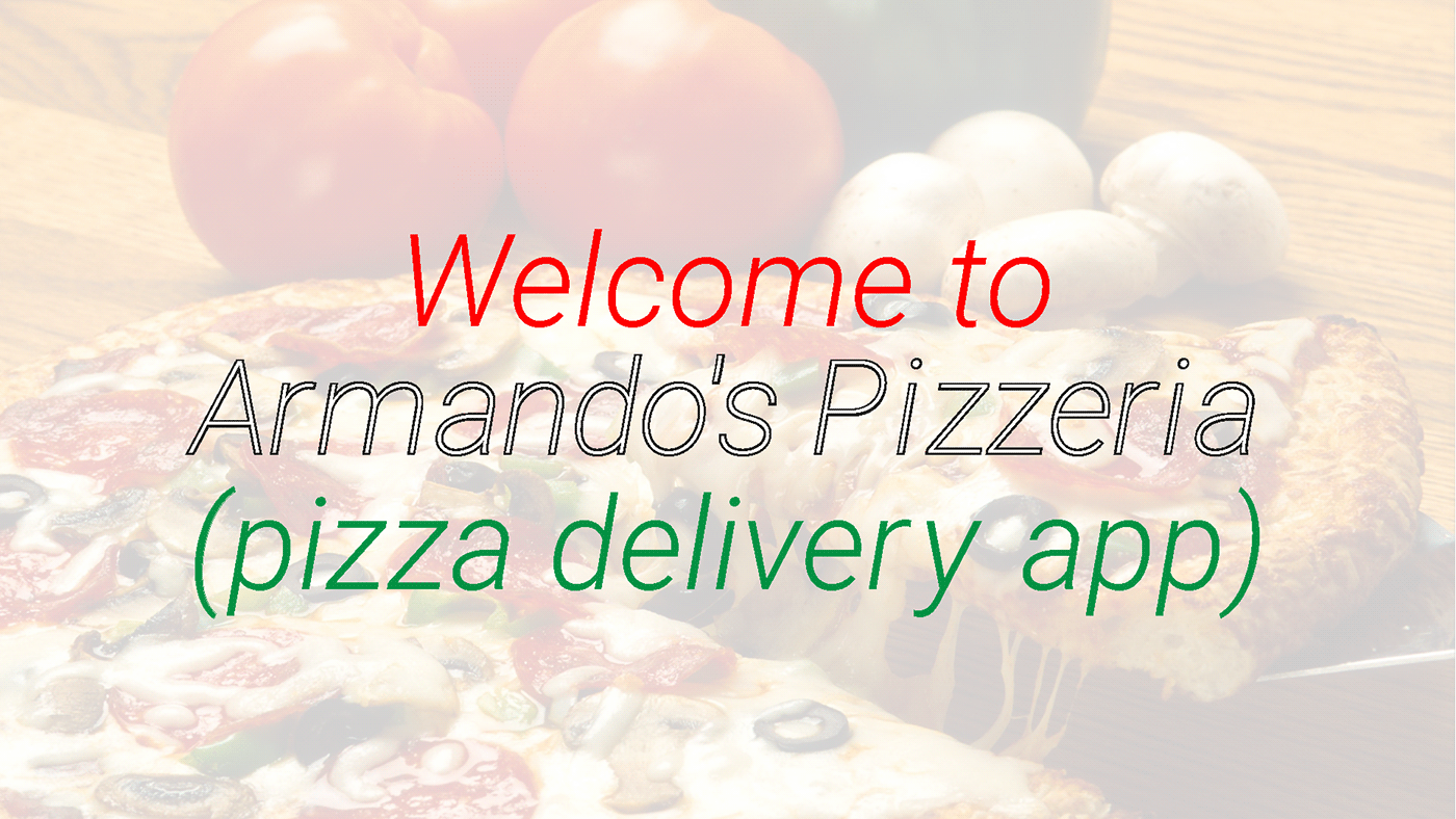 application delivery disign Food  Pizza