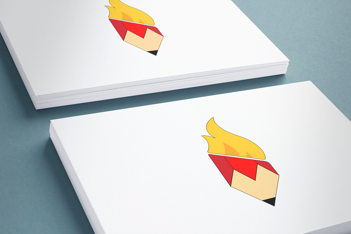 brand identity creative logo fire logo Logo Design pencil publishing   publishing house stationery design vector