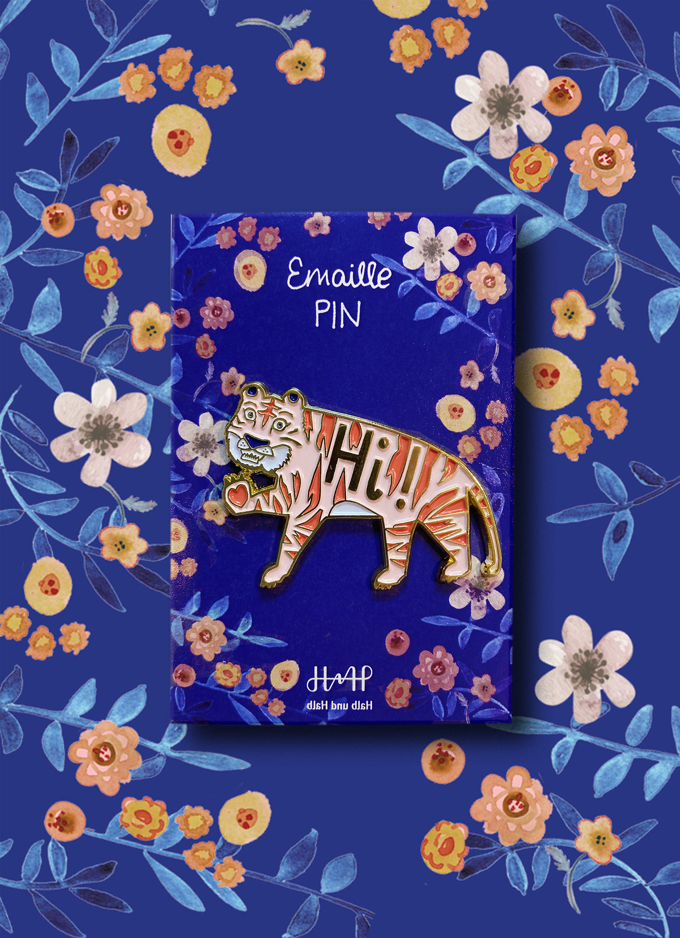 animal animal illustration Enamel Pin packaging design postcard tiger tiger illustration