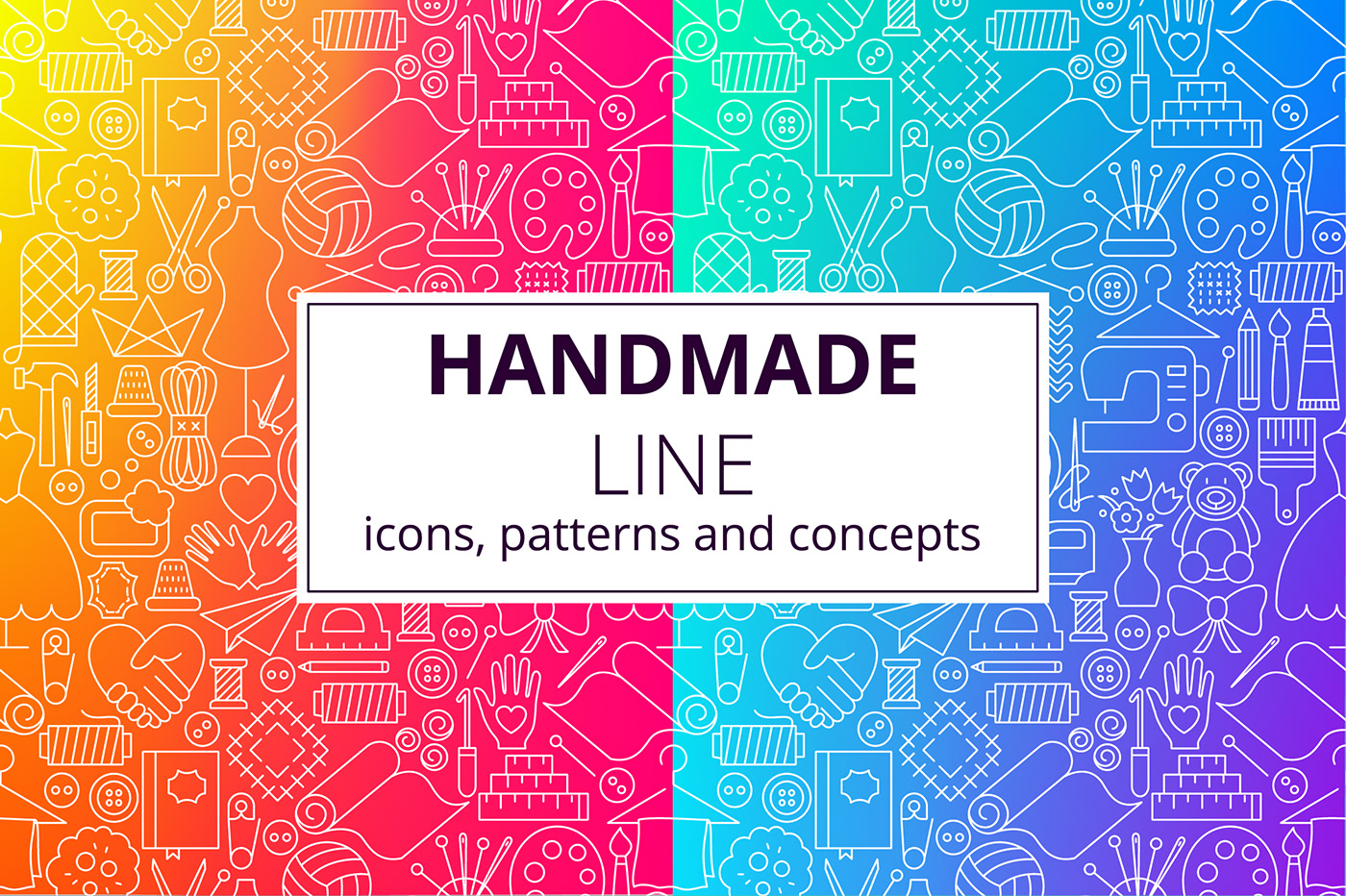 craftsmanship design handicraft handmade Icon ILLUSTRATION  line pattern seamless vector