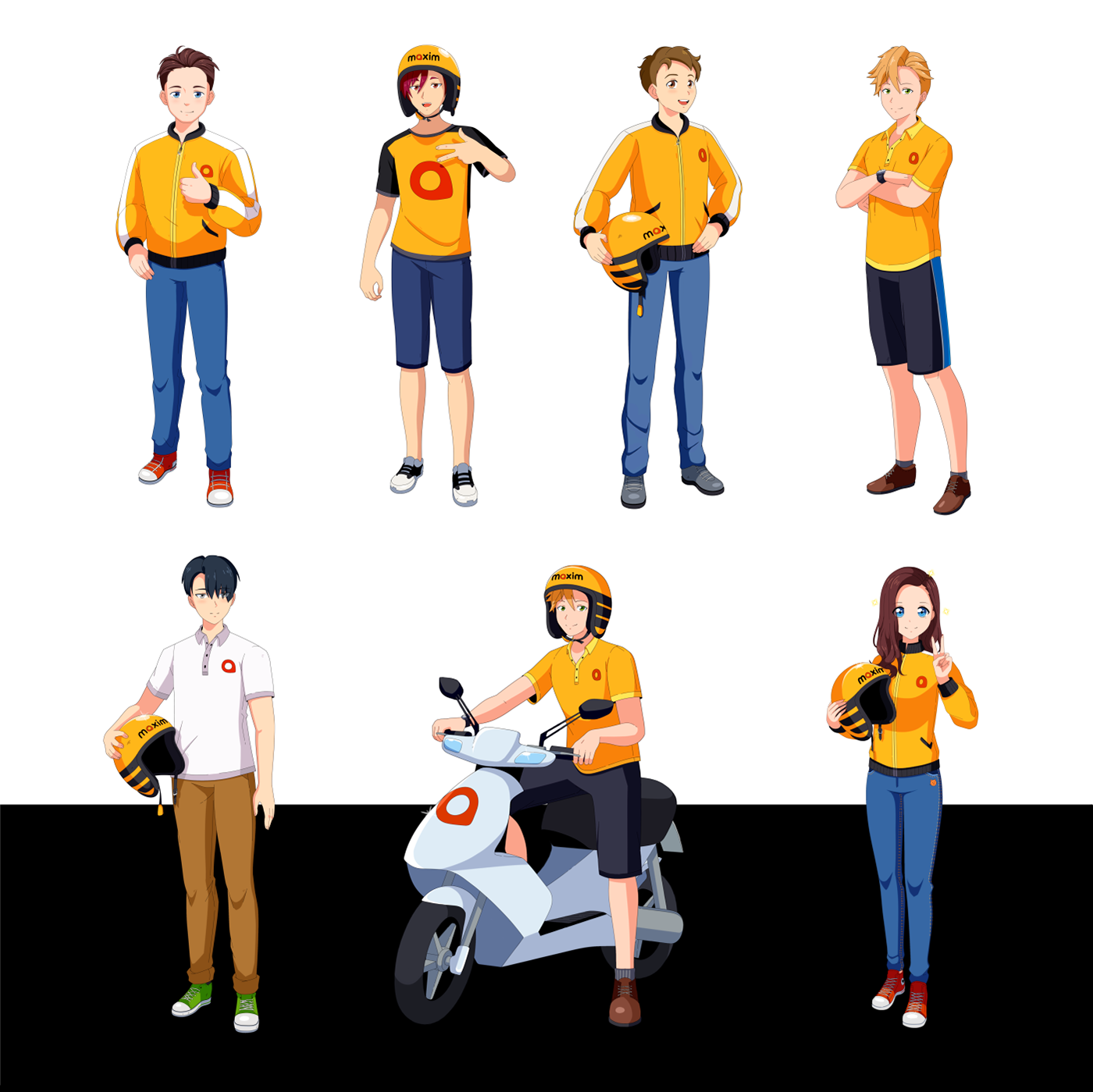 anime Character design  commercial concept delivery ILLUSTRATION  manga taxi video