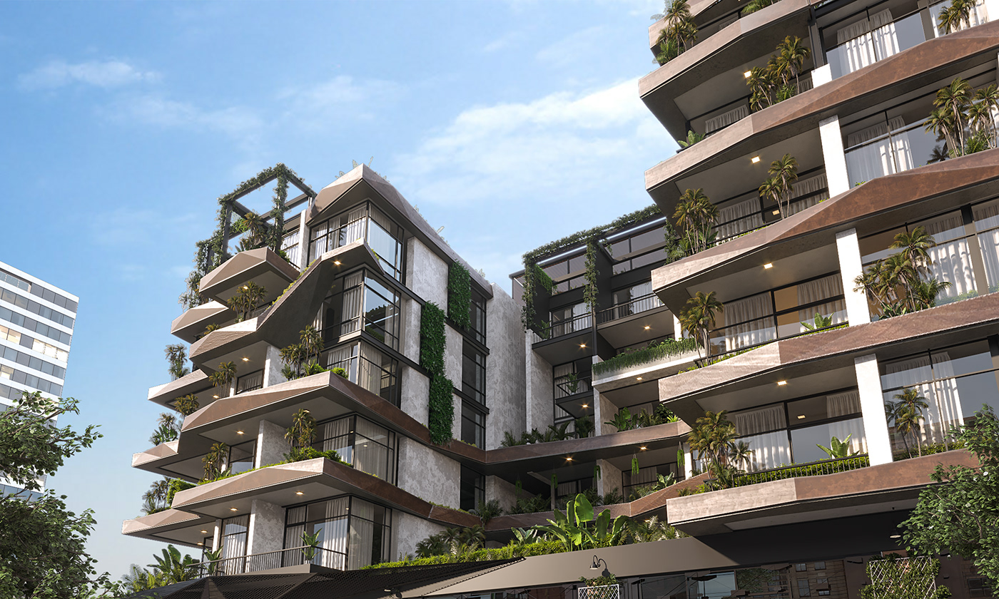architecture archviz corona design green modern Render residential Visulization vray