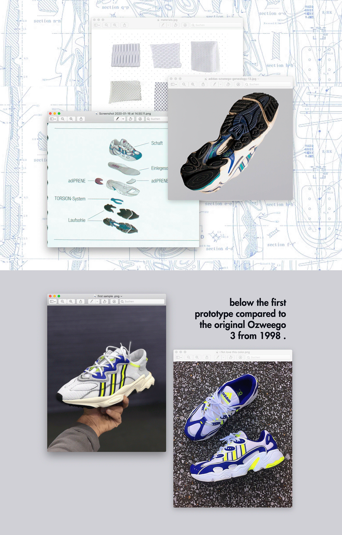 Adidas Ozweego Design Process by Konstantin Baumann