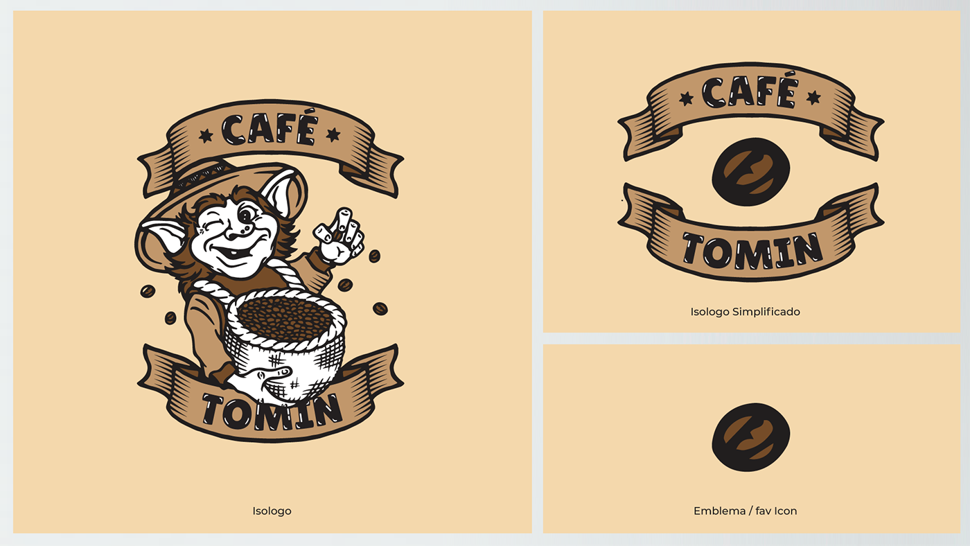 brand identity cafe Coffee goblin Logo Design visual identity