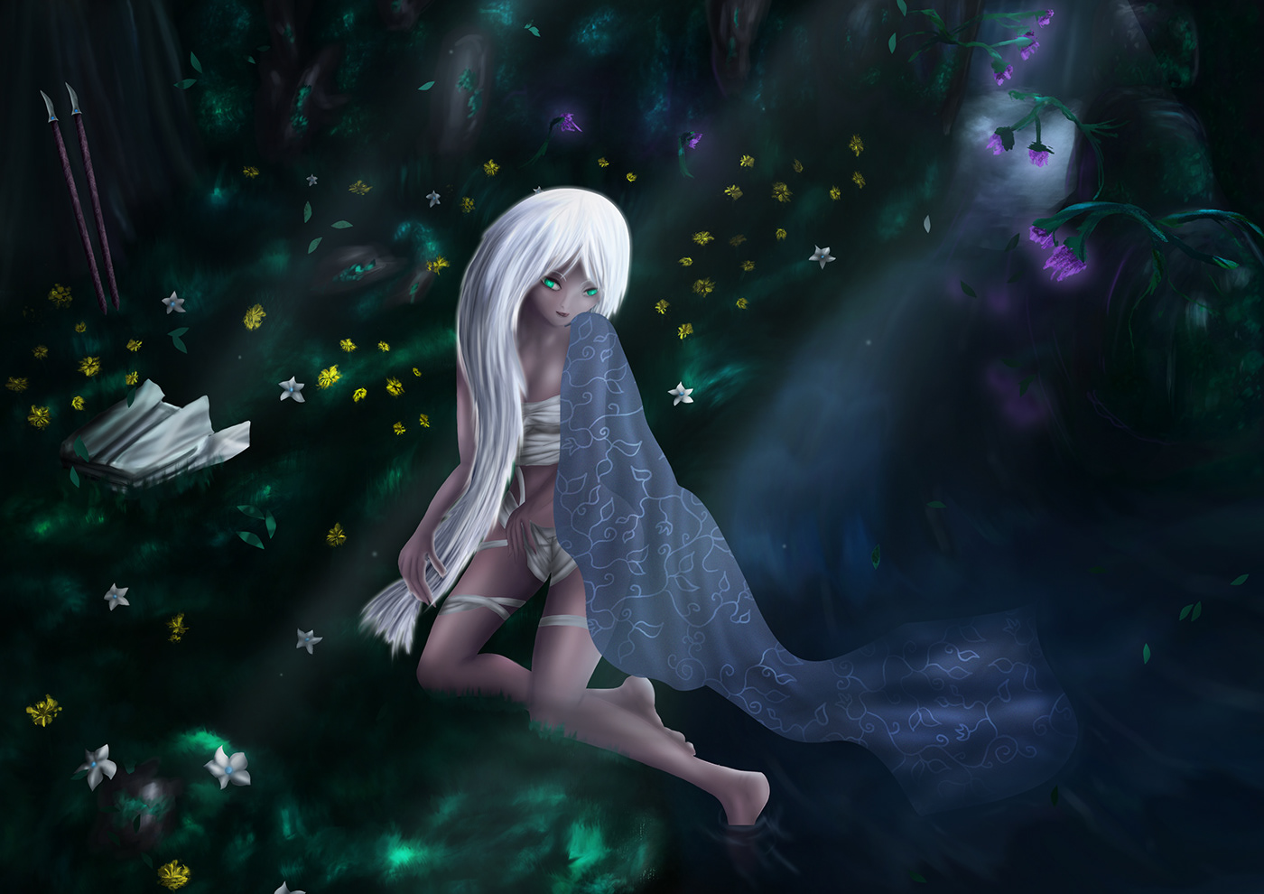 art Character design  digitalart fantasy art fantasy girl forest Game Art ILLUSTRATION  Magic   magicforest