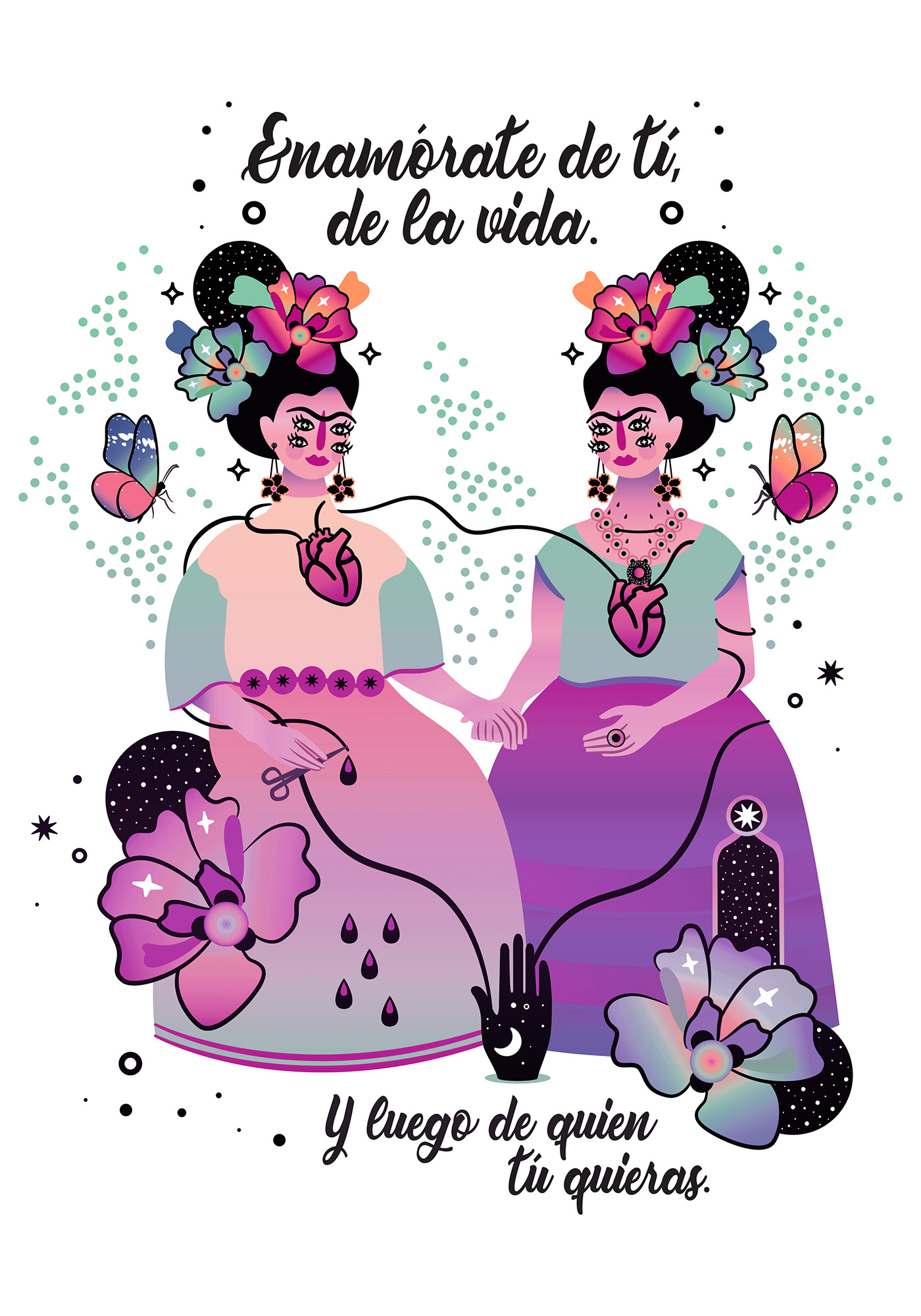 Digital Art  Frida Kahlo Guatemala ILLUSTRATION  latinoamerica Magical mexico portrait whimsical women