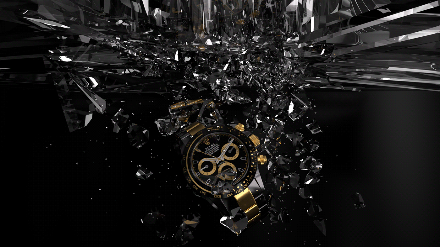 3D 3d animation Advertising  CGI cinema 4d clock luxury rolex simulation swatch