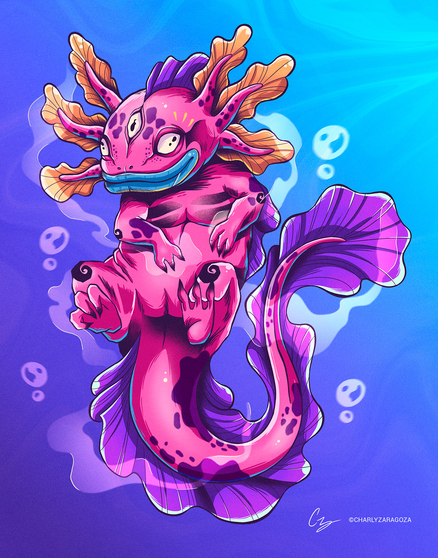 axolotl AJOLOTES Ajolote mexicano mexico ilustracion Digital Art  Character design  painting  