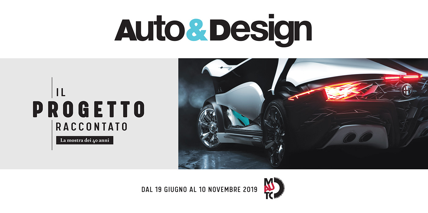 progettazione mostra Auto&Design mauto Simone Millesimo Exhibition  Giorgetto Giugiaro trasportation design graphic design  museo dell'automobile torino