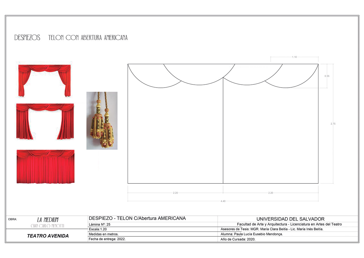 Costume Design  escenografia opera planos set design  tesis Menotti proyecto