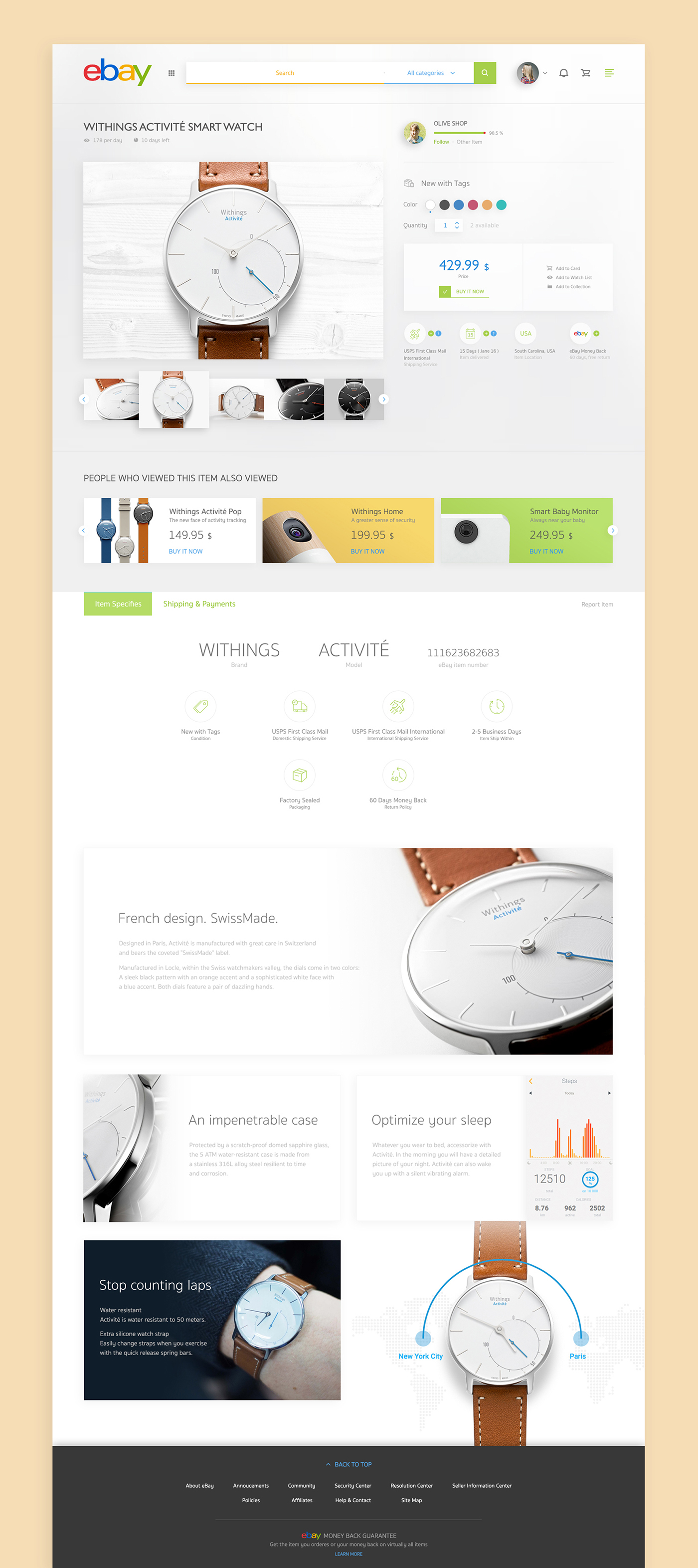 ux UI Web Website clean minimal redesign Ecommerce Interface concept