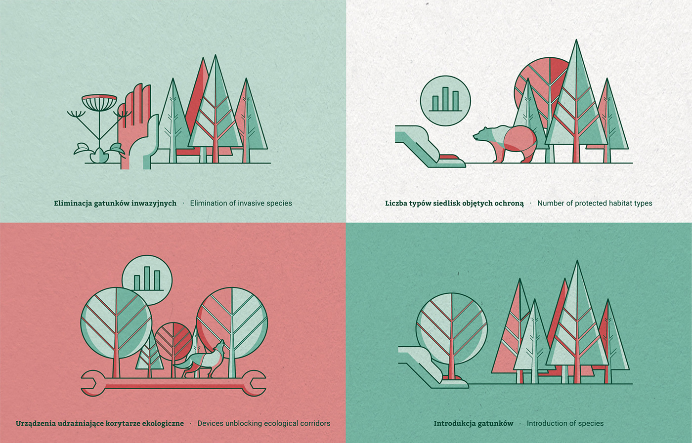 infographics forest icons Forests process Icon animals green