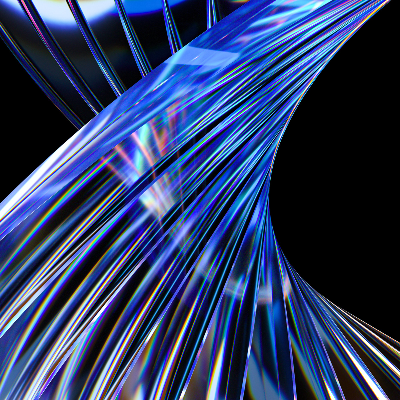 light glass prism dispersion difraction colorful blue black vibrant Specular