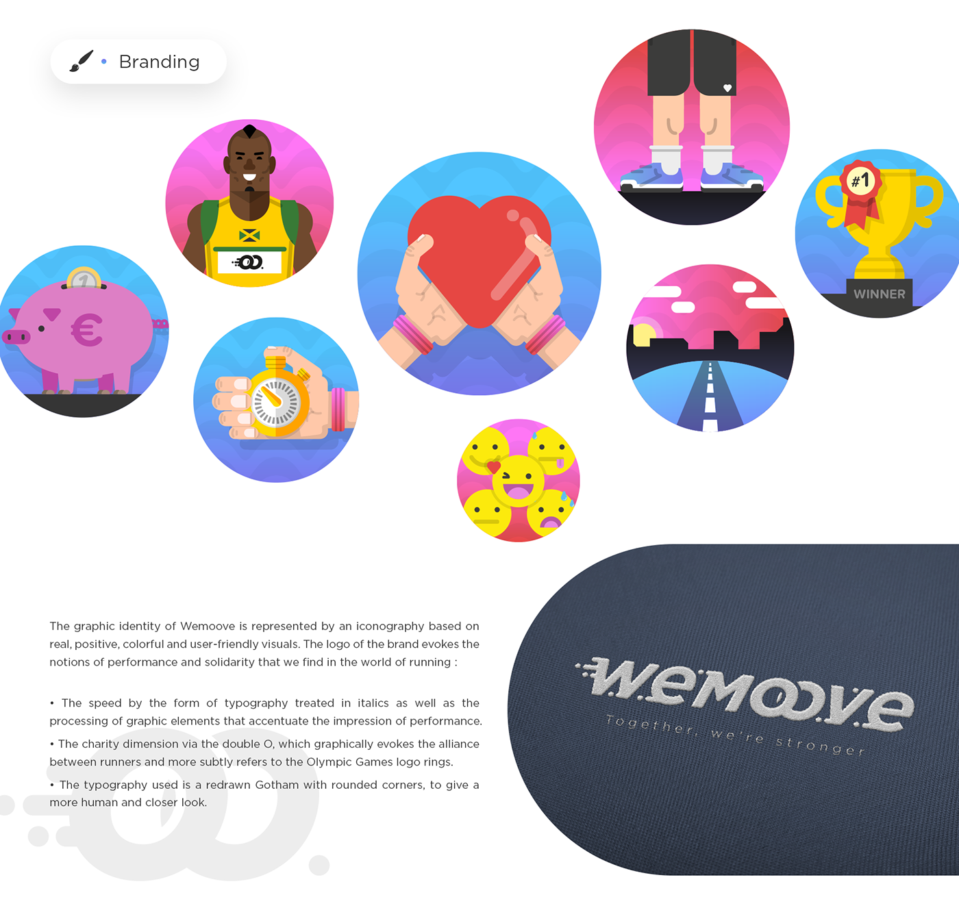 running charity Collaborative wemoove UX design ui design branding  sport quantified-self gamification